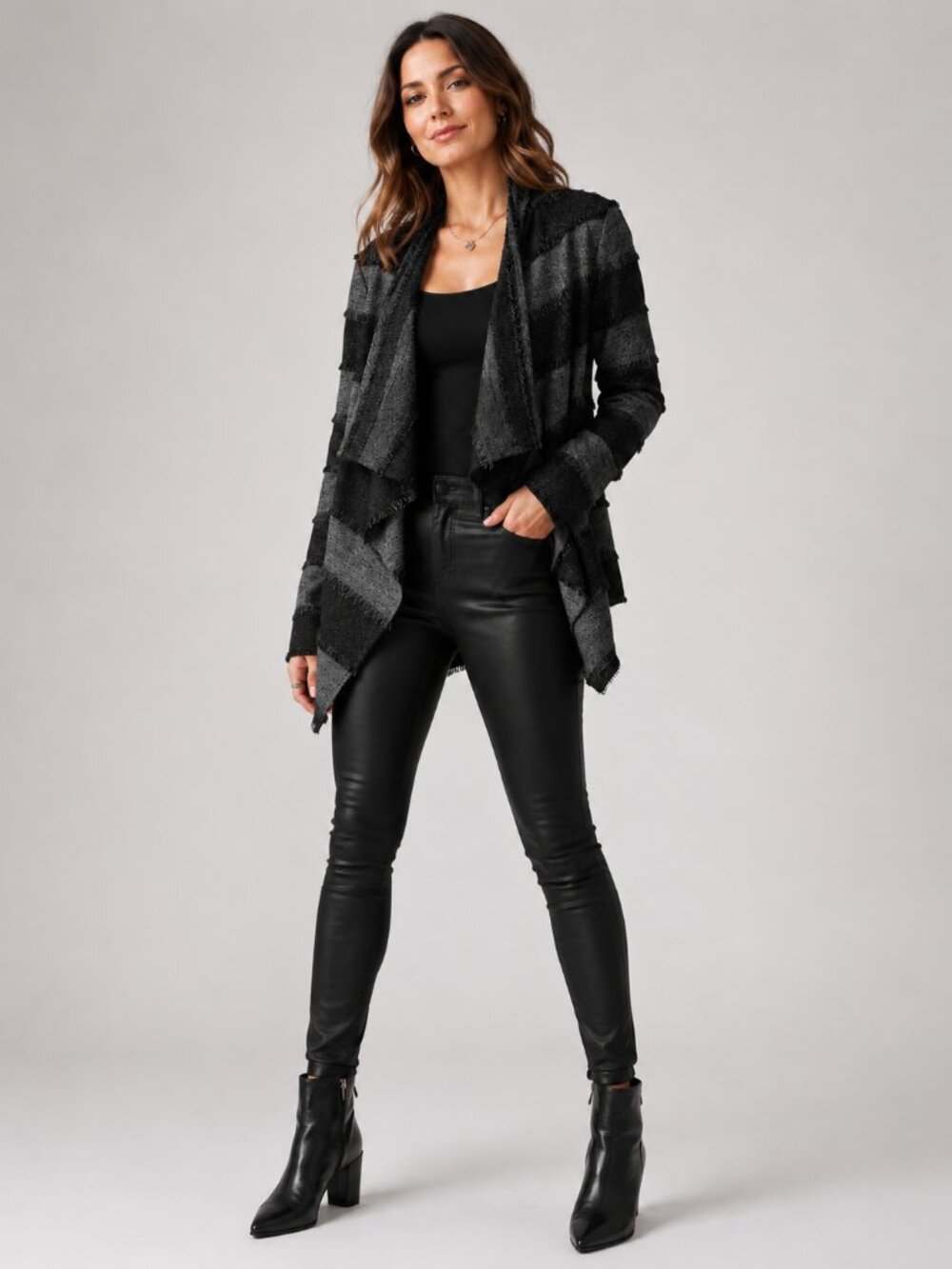 BCBGMAXAZRIA Aubrey Open Front Waterfall Jacket Size S